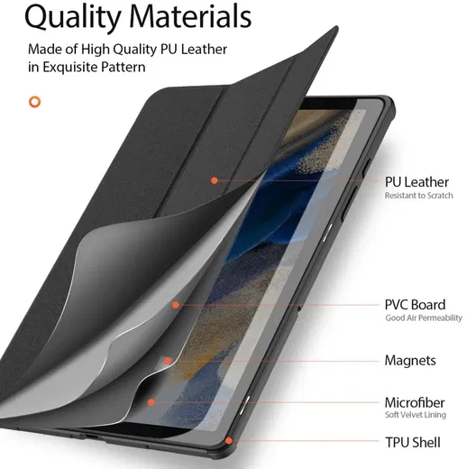 Dux Ducis Domo Samsung Galaxy Tab A11 Plus / Tab A9 Plus Hoes Book Case Zwart afbeelding 10