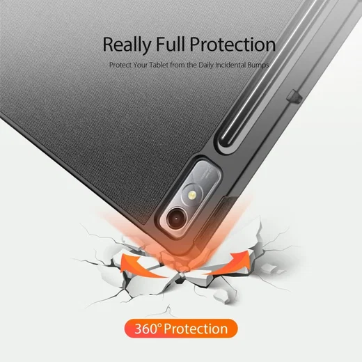 Dux Ducis Domo Lenovo Tab P12 Hoes Tri-Fold Book Case Zwart afbeelding 5
