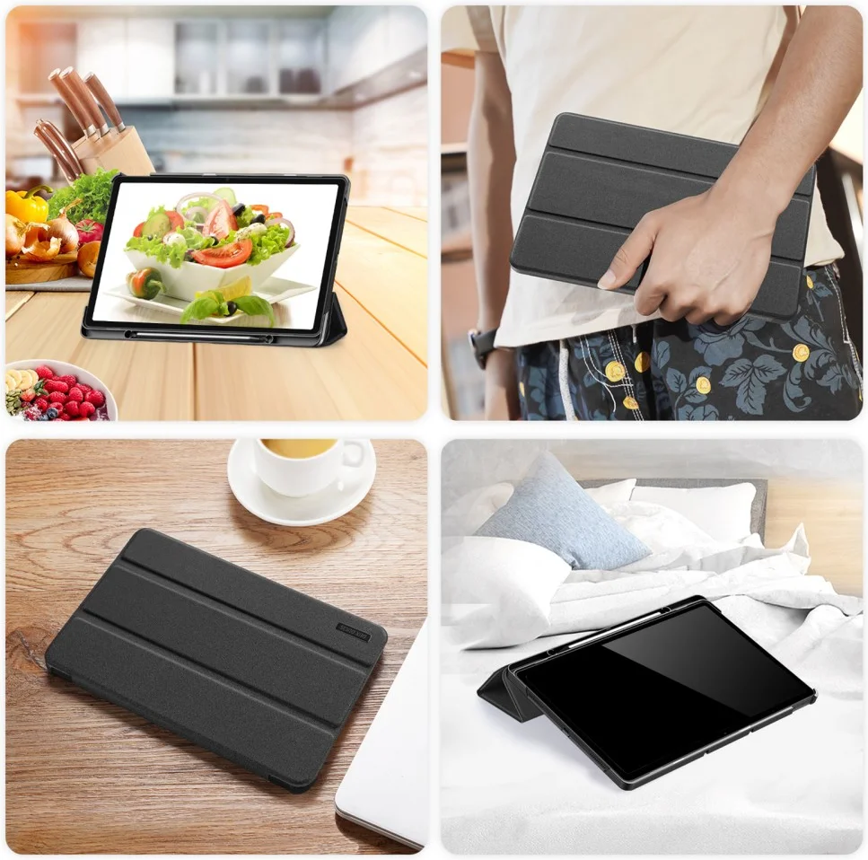 Dux Ducis Domo Lenovo Tab P12 Hoes Tri-Fold Book Case Zwart afbeelding 10
