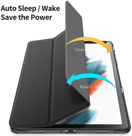 Dux Ducis Toby Samsung Tab A11 Plus / A9 Plus Hoes Tri-Fold Book Case Zwart afbeelding 3