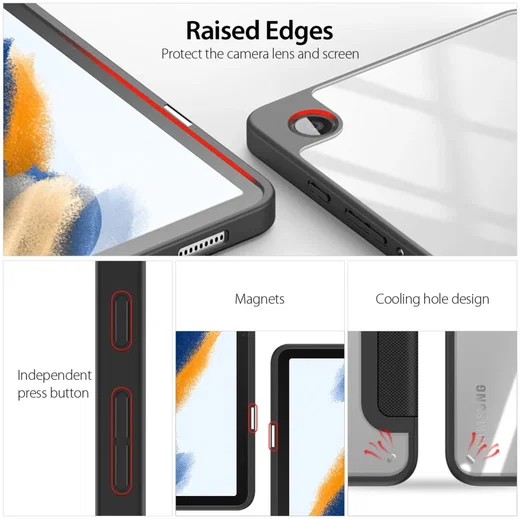 Dux Ducis Toby Samsung Galaxy Tab A9 Hoes Tri-Fold Book Case Zwart afbeelding 5