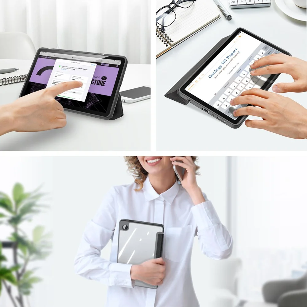 Dux Ducis Toby Samsung Galaxy Tab A9 Hoes Tri-Fold Book Case Zwart afbeelding 6