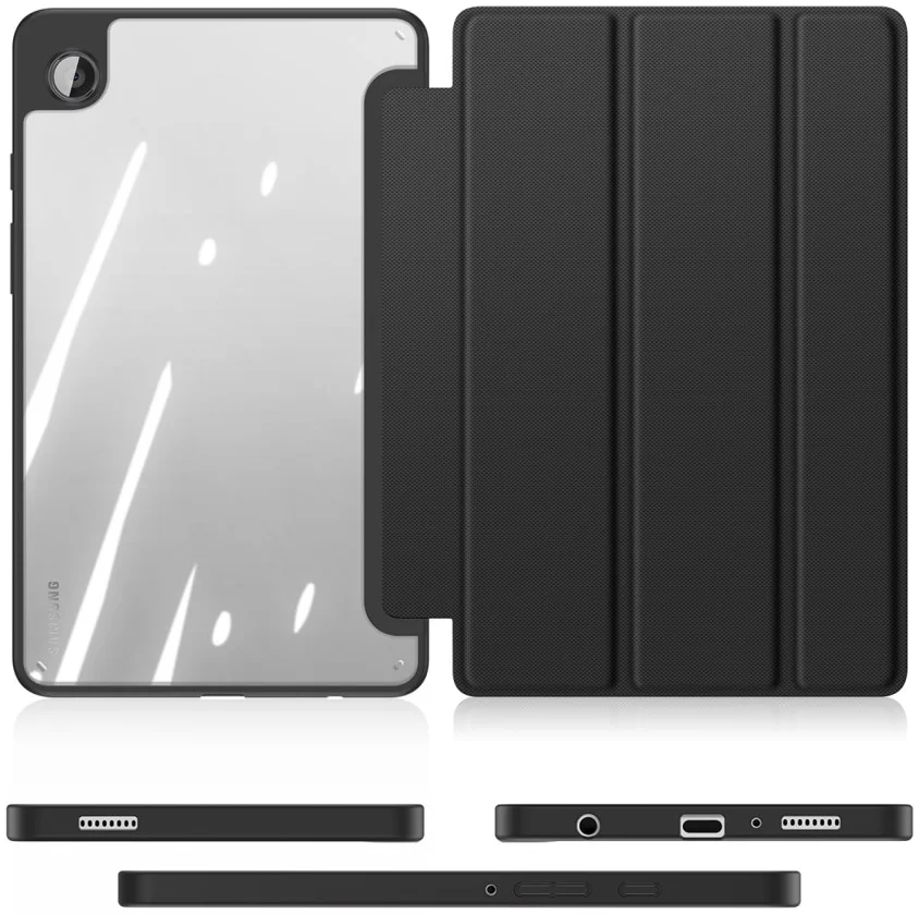 Dux Ducis Toby Samsung Galaxy Tab A9 Hoes Tri-Fold Book Case Zwart afbeelding 7