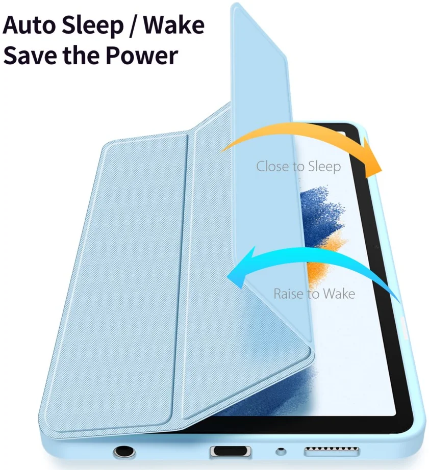 Dux Ducis Toby Samsung Galaxy Tab A9 Hoes Tri-Fold Book Case Blauw afbeelding 4