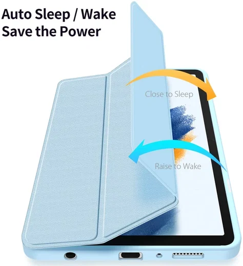Dux Ducis Toby Samsung Galaxy Tab A9 Hoes Tri-Fold Book Case Blauw afbeelding 4