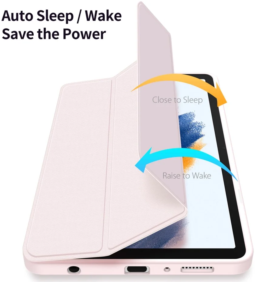 Dux Ducis Toby Samsung Galaxy Tab A9 Hoes Tri-Fold Book Case Roze afbeelding 4