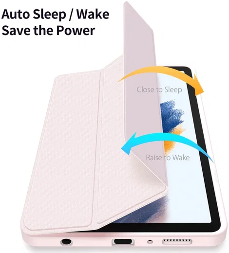 Dux Ducis Toby Samsung Galaxy Tab A9 Hoes Tri-Fold Book Case Roze afbeelding 4