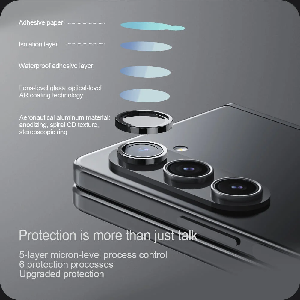 Nillkin Samsung Galaxy Z Fold 5 Camera Protector Tempered Glass Zwart afbeelding 9