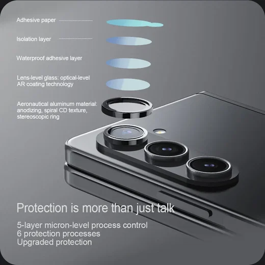 Nillkin Samsung Galaxy Z Fold 5 Camera Protector Tempered Glass Zwart afbeelding 9