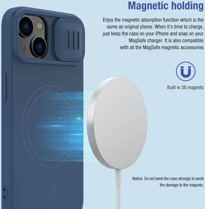 Nillkin Apple iPhone 15 Hoesje MagSafe Siliconen Camera Slider Groen afbeelding 4