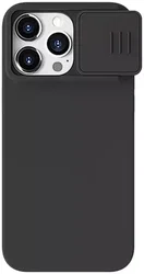 Nillkin Siliconen iPhone 15 Pro Hoesje MagSafe Camera Slider Zwart afbeelding