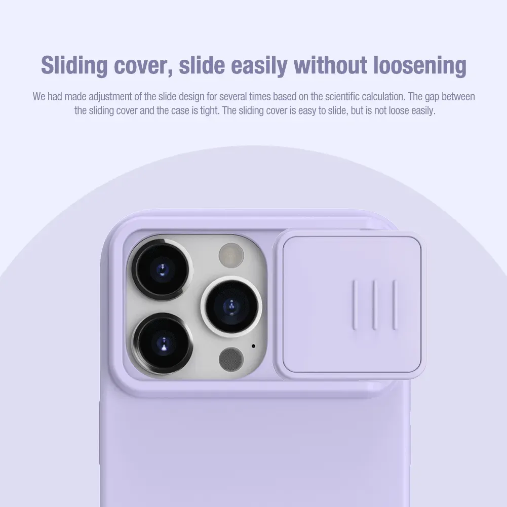 Nillkin Siliconen iPhone 15 Pro Hoesje MagSafe Camera Slider Zwart afbeelding 3