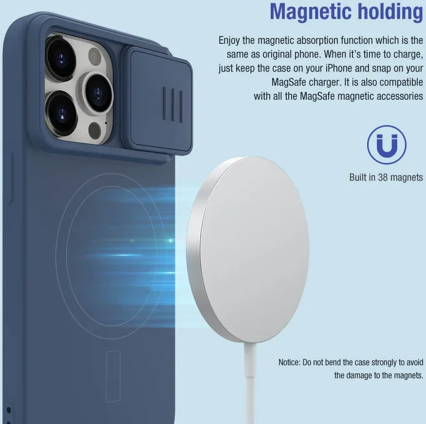 Nillkin Siliconen iPhone 15 Pro Hoesje MagSafe Camera Slider Zwart afbeelding 4