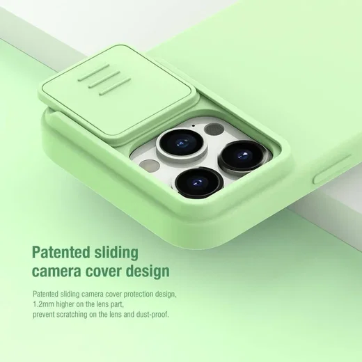 Nillkin Siliconen iPhone 15 Pro Hoesje MagSafe Camera Slider Zwart afbeelding 5