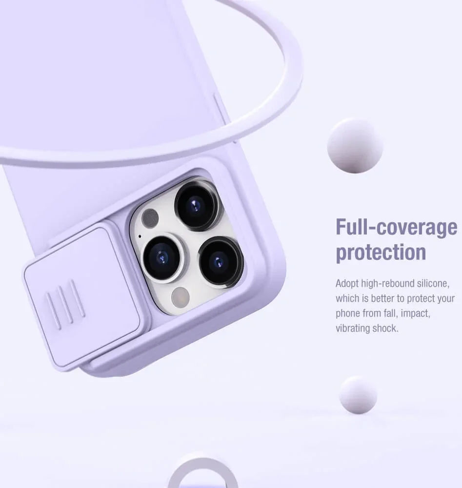 Nillkin Siliconen iPhone 15 Pro Hoesje MagSafe Camera Slider Zwart afbeelding 6