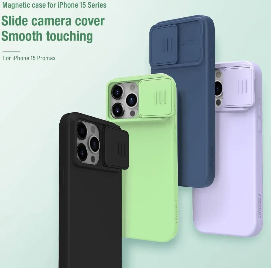 Nillkin Siliconen iPhone 15 Pro Hoesje MagSafe Camera Slider Zwart afbeelding 9