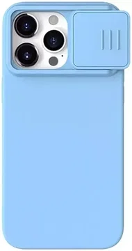 Nillkin Siliconen iPhone 15 Pro Hoesje MagSafe Camera Slider Blue