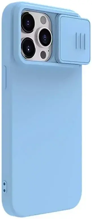 Nillkin Siliconen iPhone 15 Pro Hoesje MagSafe Camera Slider Blue afbeelding 2