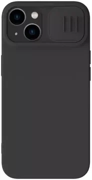 Nillkin iPhone 15 Plus Hoesje MagSafe Siliconen Camera Slider Zwart
