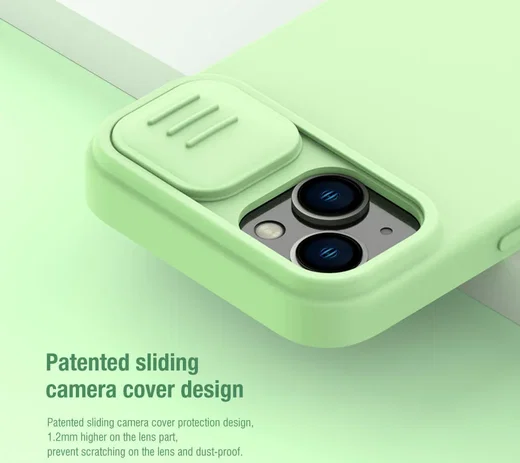 Nillkin iPhone 15 Plus Hoesje MagSafe Siliconen Camera Slider Zwart afbeelding 5