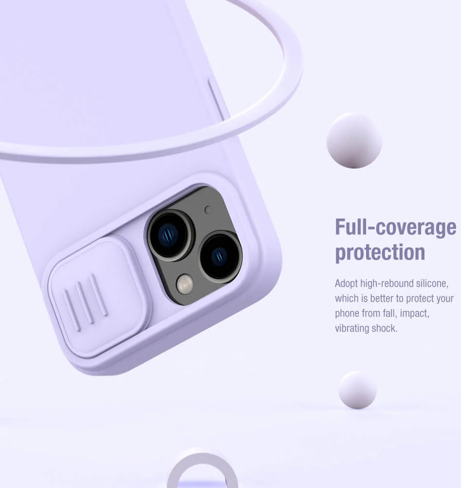 Nillkin iPhone 15 Plus Hoesje MagSafe Siliconen Camera Slider Zwart afbeelding 6