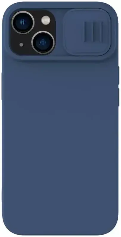 Nillkin iPhone 15 Plus Hoesje MagSafe Siliconen Camera Slider Blauw afbeelding 1