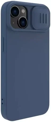 Nillkin iPhone 15 Plus Hoesje MagSafe Siliconen Camera Slider Blauw afbeelding 2