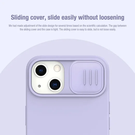 Nillkin iPhone 15 Plus Hoesje MagSafe Siliconen Camera Slider Blauw afbeelding 3