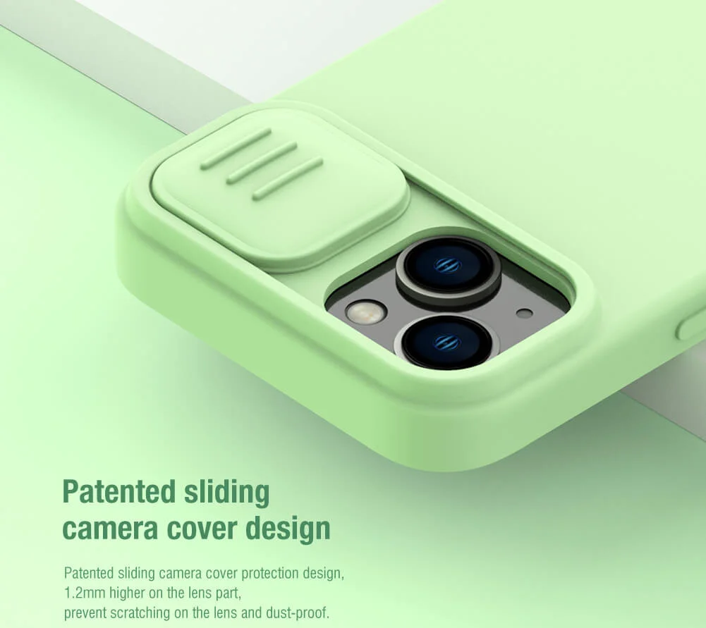 Nillkin iPhone 15 Plus Hoesje MagSafe Siliconen Camera Slider Blauw afbeelding 5