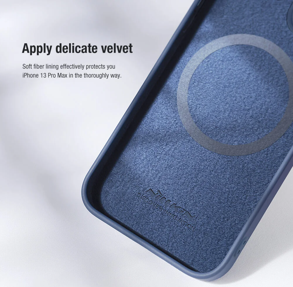 Nillkin iPhone 15 Plus Hoesje MagSafe Siliconen Camera Slider Blauw afbeelding 7
