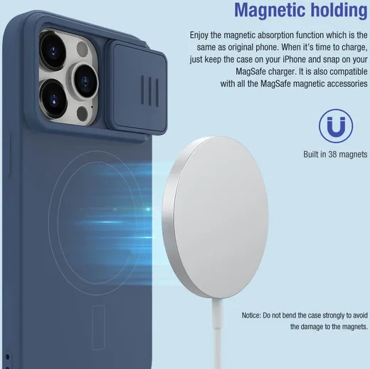 Nillkin iPhone 15 Pro Max Hoesje MagSafe Camera Slider Mint Groen afbeelding 4