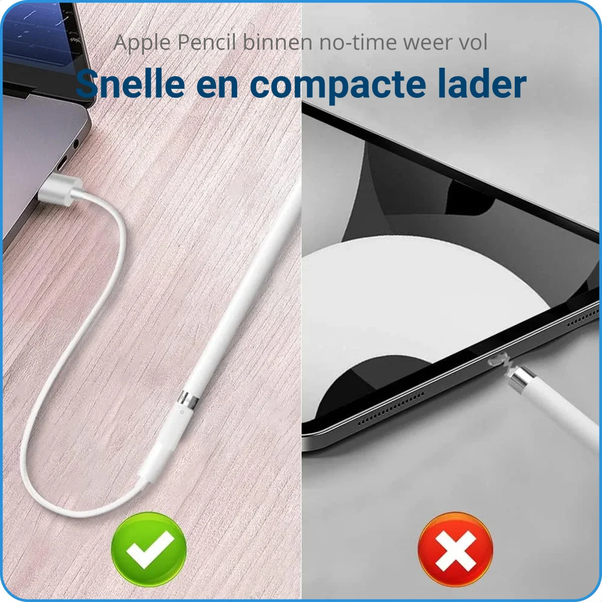 Adapter geschikt voor Apple Pencil (1e generatie) Wit afbeelding 2