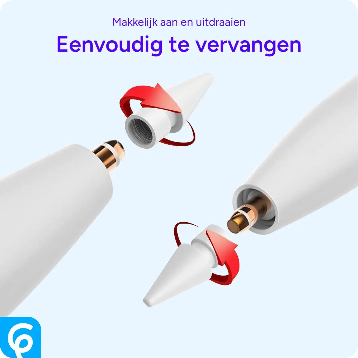 Replacement Tips voor Apple Pencil 1 / 2 Wit 3 Stuks afbeelding 5