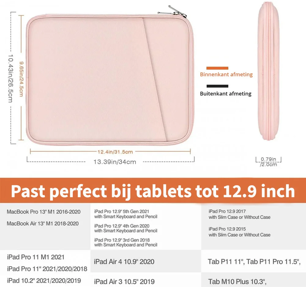 Universele Bescherm Hoes - iPad / Tablet Tas - Sleeve tot 12.9 Inch afbeelding 3