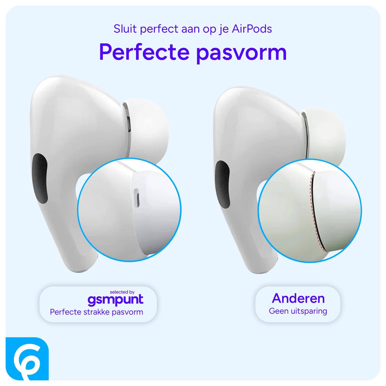 3 Pack AirPods Pro (1e & 2e Generatie) Siliconen Dopjes Tips Medium afbeelding 2