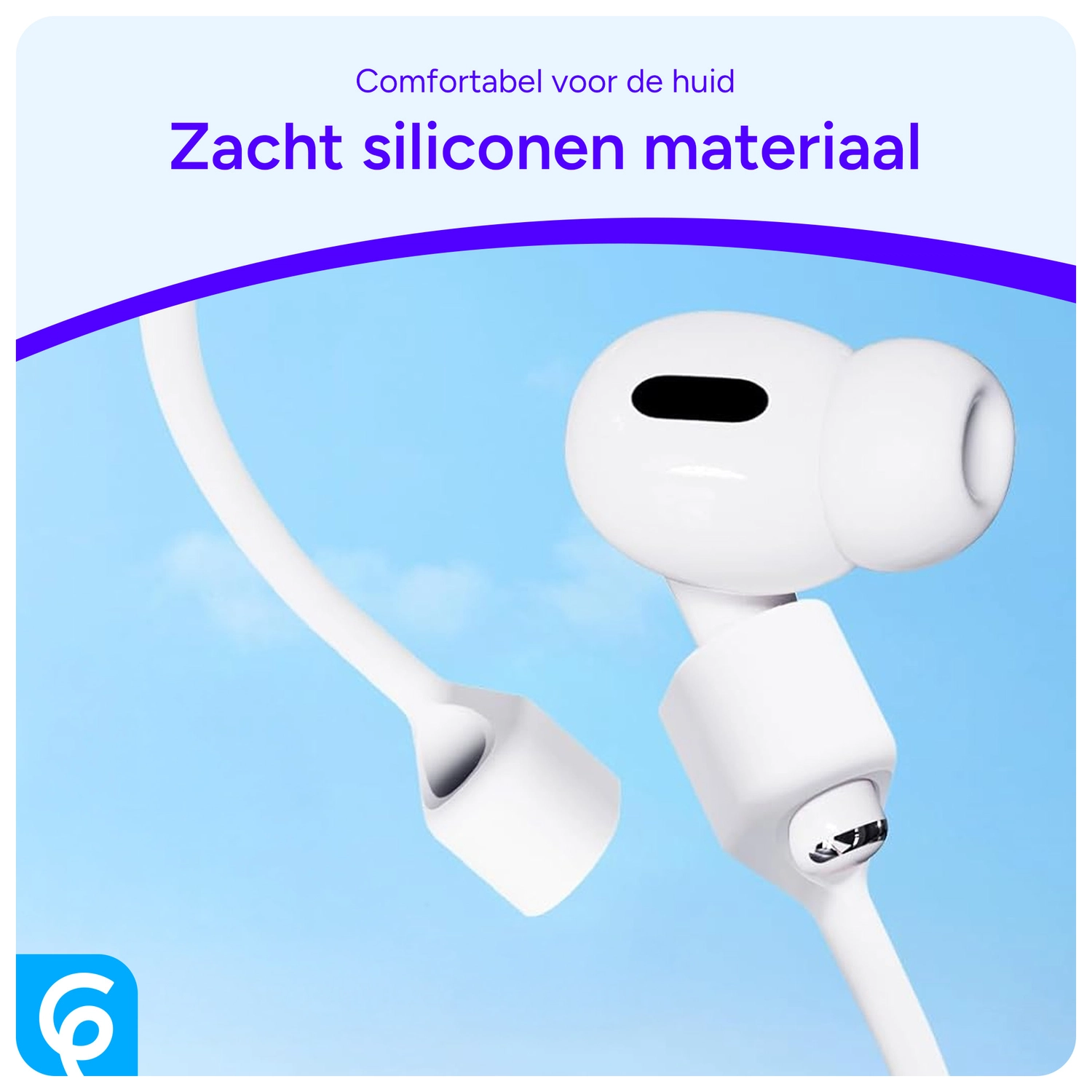 Magnetisch Oordopjes Koord - Siliconen Strap AirPods/AirPods Pro Wit afbeelding 5