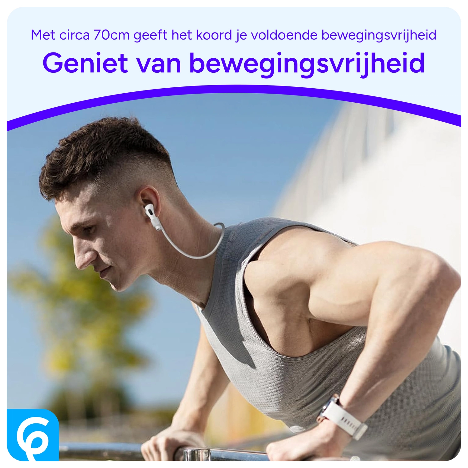 Magnetisch Oordopjes Koord - Siliconen Strap AirPods/AirPods Pro Wit afbeelding 2