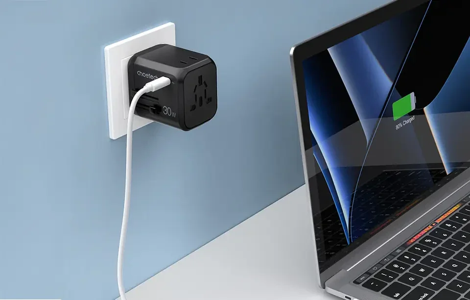 Choetech PD30W USB-C Universele Reislader Wereldstekker Zwart afbeelding 7