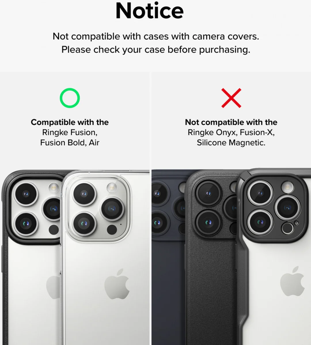 Ringke Full Cover Glass iPhone 15 Pro Camera Protector Glas (2-Pack) afbeelding 11