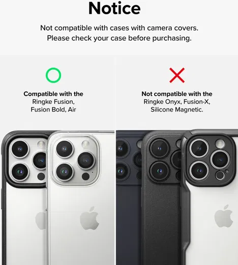 Ringke Full Cover Glass iPhone 15 Pro Camera Protector Glas (2-Pack) afbeelding 11