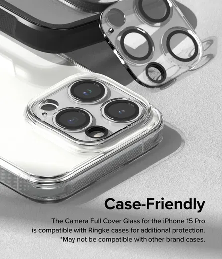 Ringke Full Cover Glass iPhone 15 Pro Camera Protector Glas (2-Pack) afbeelding 5
