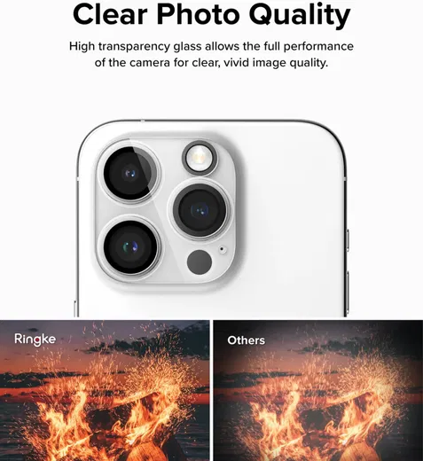 Ringke Full Cover Glass iPhone 15 Pro Camera Protector Glas (2-Pack) afbeelding 8