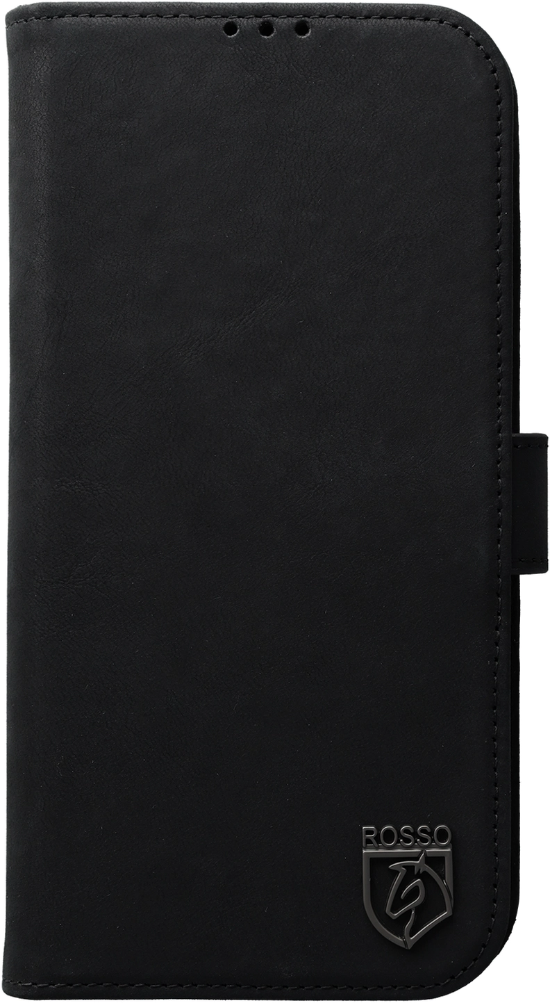 Rosso Elite iPhone 15 Plus Hoesje MagSafe Book Case Leer Zwart afbeelding 12