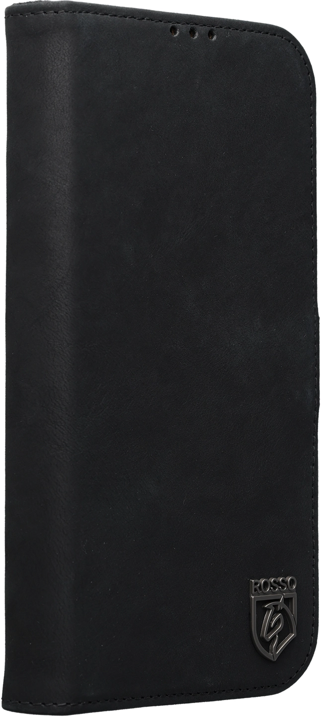 Rosso Elite iPhone 15 Plus Hoesje MagSafe Book Case Leer Zwart afbeelding 14