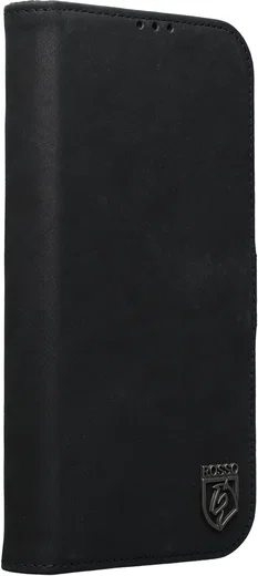 Rosso Elite iPhone 15 Plus Hoesje MagSafe Book Case Leer Zwart afbeelding 14