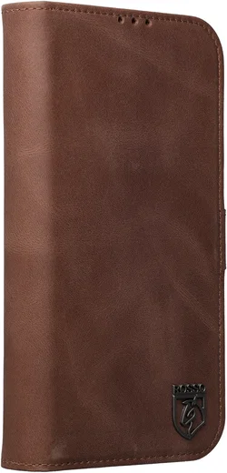Rosso Elite iPhone 15 Plus Hoesje MagSafe Book Case Leer Bruin afbeelding 9