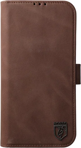 Rosso Elite iPhone 15 Plus Hoesje MagSafe Book Case Leer Bruin afbeelding 14