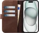 Rosso Elite iPhone 15 Plus Hoesje MagSafe Book Case Leer Bruin afbeelding 2