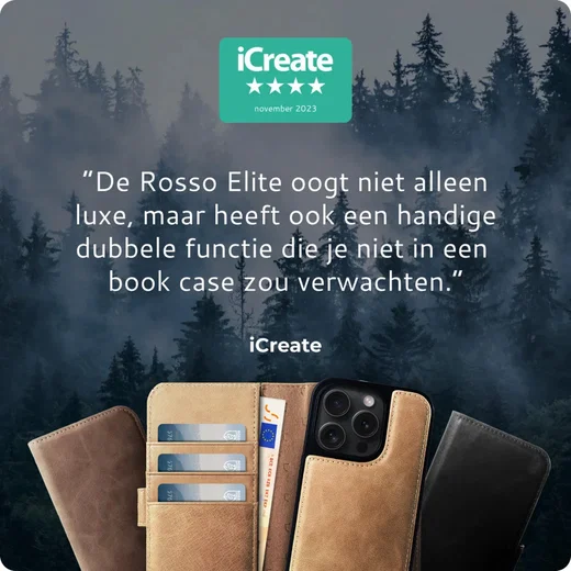 Rosso Elite iPhone 15 Pro Max Hoesje MagSafe Book Case Leer Lichtbruin afbeelding 6