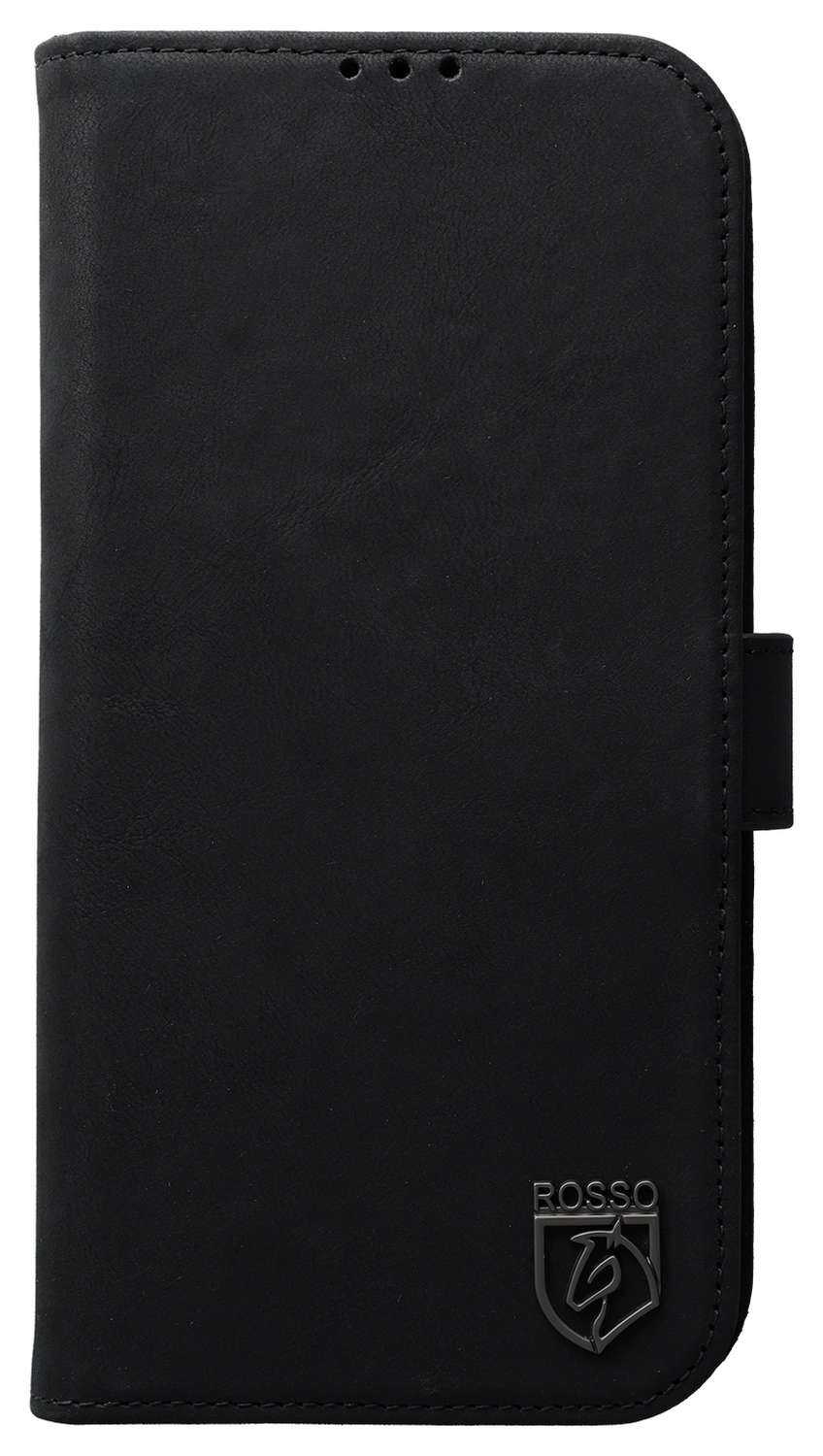 Rosso Elite iPhone 14 Hoesje MagSafe Book Case Echt Leer Zwart afbeelding 12